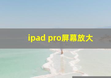 ipad pro屏幕放大